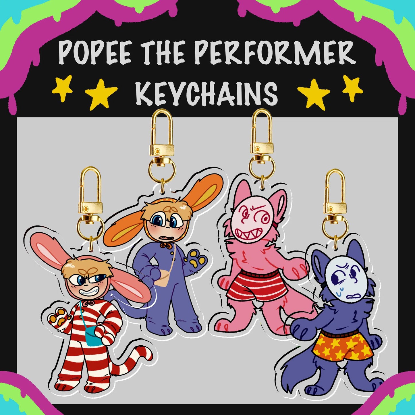 ⚡{ POPEE THE PERFORMER KEYCHAINS!!